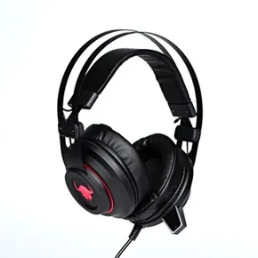 Red Fighter H3, slúchadlá s mikrofónom, ovládanie hlasitosti, čierno-červená, herná, podsvietená, 2x 3.5 mm jack + USB